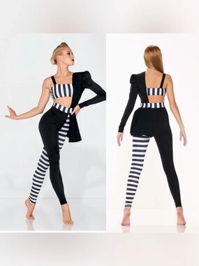 Kelle dance black pinstripe costume WHITE RIOT
STYLE 6137A LA-Large adult